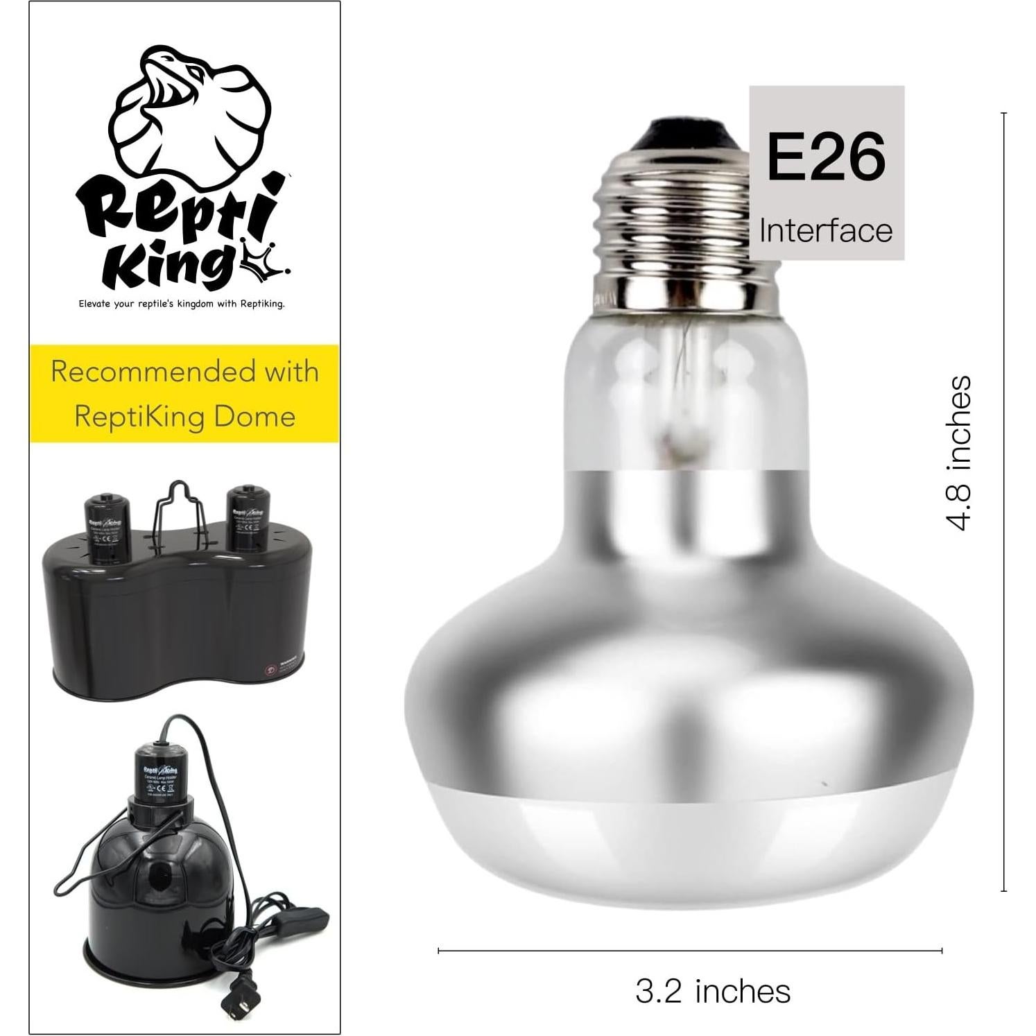 Bombilla de Calentamiento para Reptiles ReptiKing 100W Paquete de 2