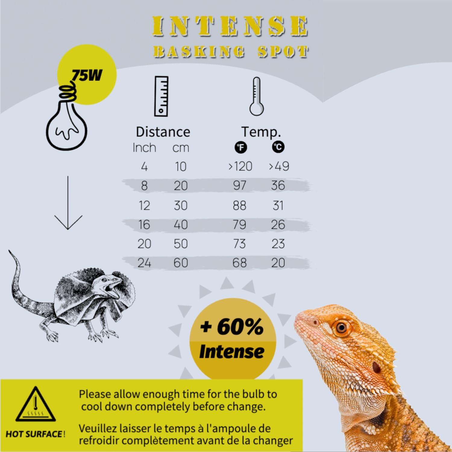 Lámpara de Calor para Reptiles ReptiKing 75W Paquete de 2