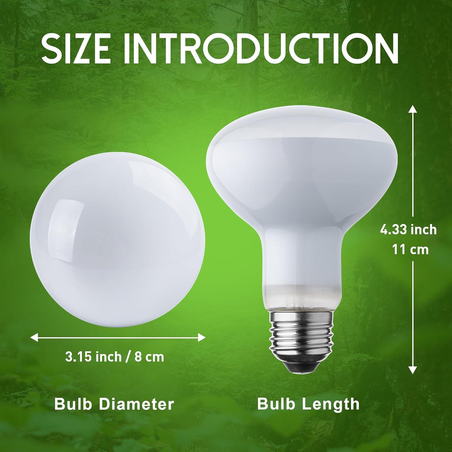 Bombilla de Calor UVA para Reptiles Jugbuy 100W 2 Paquete