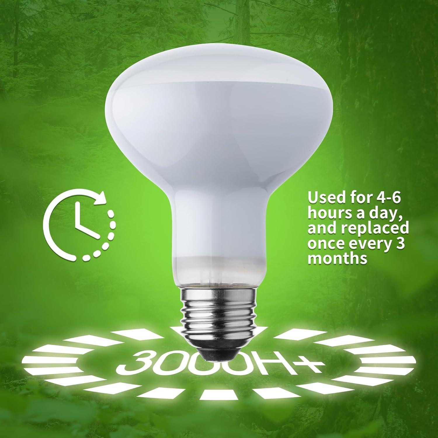 Bombilla de Calor UVA para Reptiles Jugbuy 100W 2 Paquete