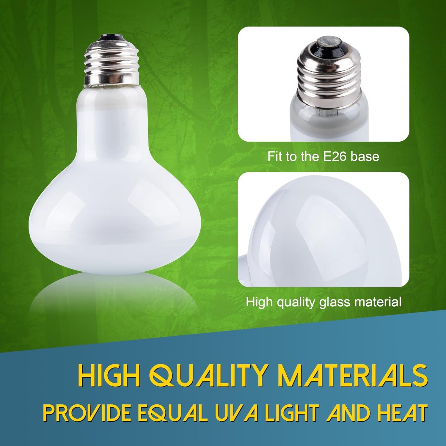 Bombilla de Calor UVA para Reptiles Jugbuy 100W 2 Paquete