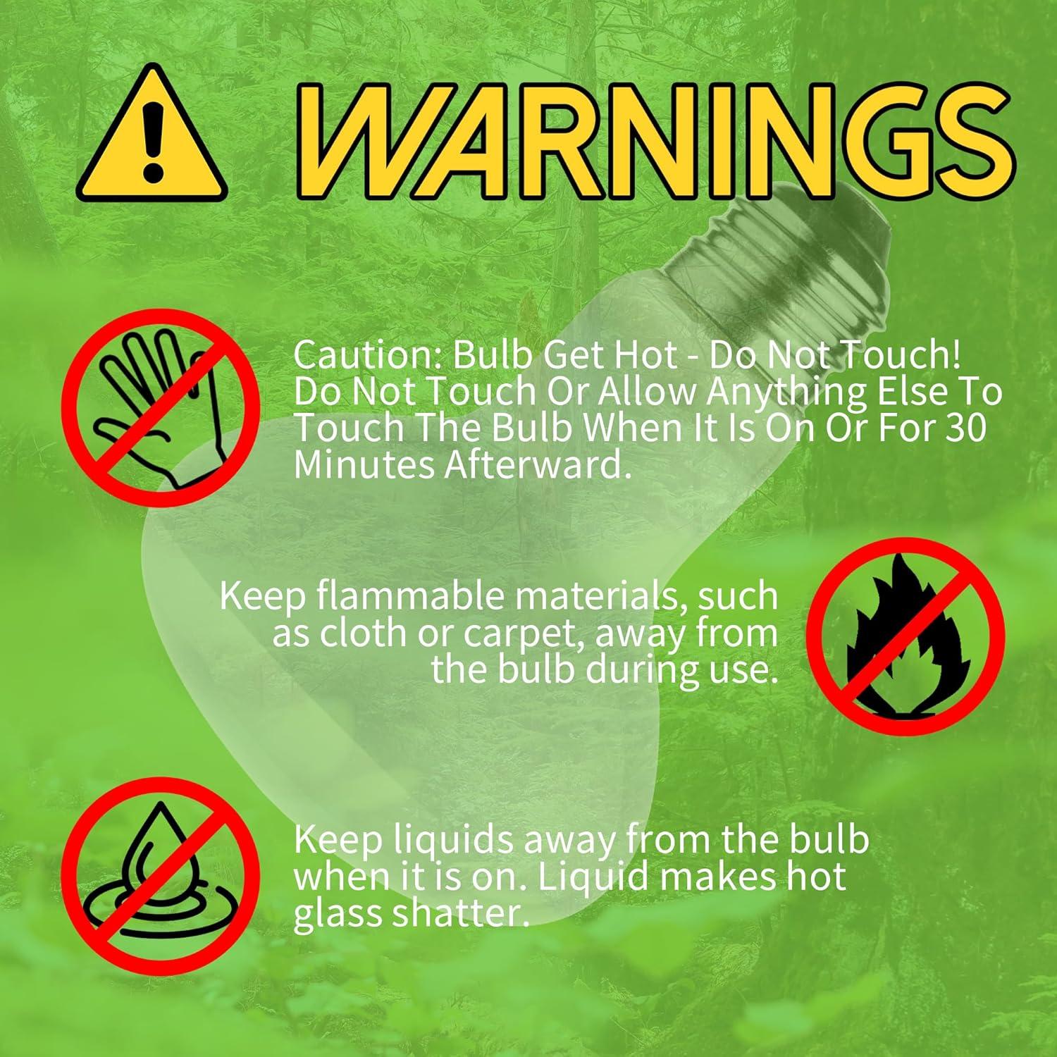 Bombilla de Calor UVA para Reptiles Jugbuy 100W 2 Paquete