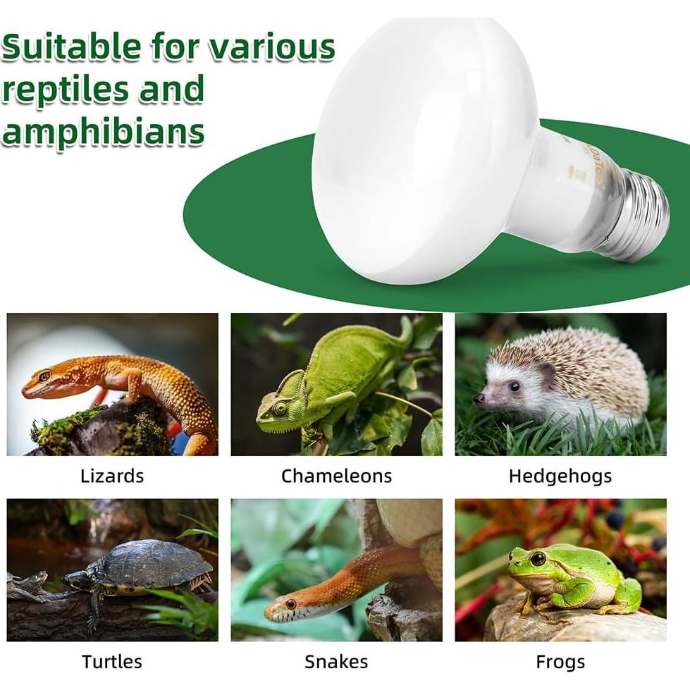 Lámpara de Calor para Reptiles DaToo 100W UVA 2 Paquete
