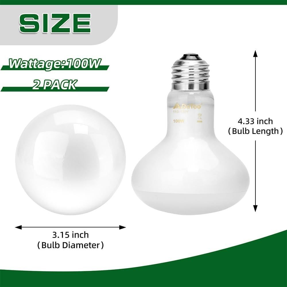 Lámpara de Calor para Reptiles DaToo 100W UVA 2 Paquete