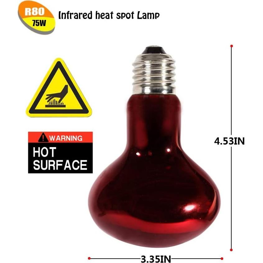 Bombillas de Calor Infrarrojo 75W MCLANZOO 2 Paquete para Reptiles