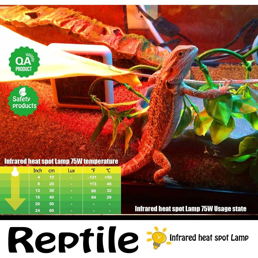 Bombillas de Calor Infrarrojo 75W MCLANZOO 2 Paquete para Reptiles