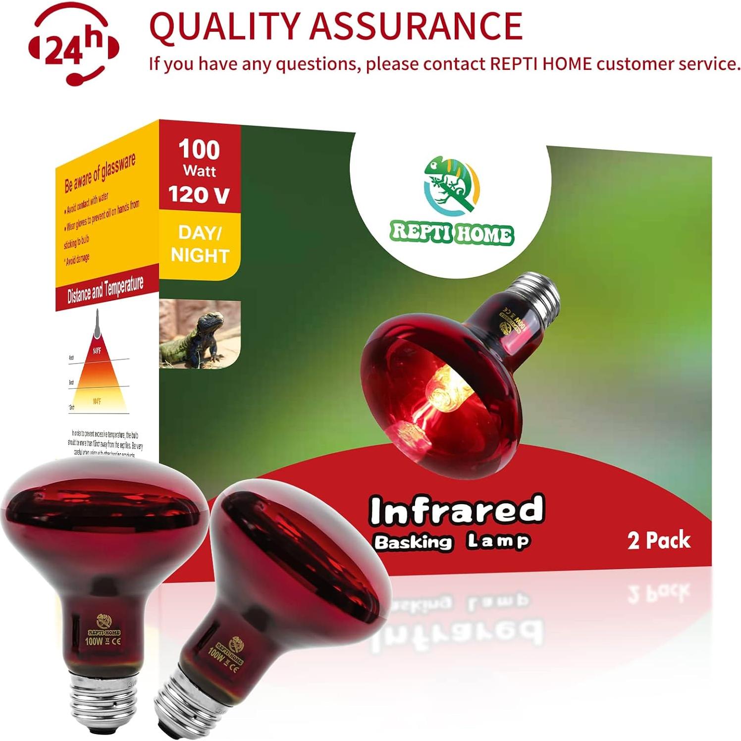 Bombillas de Calor Infrarrojas REPTI HOME 100W para Reptiles