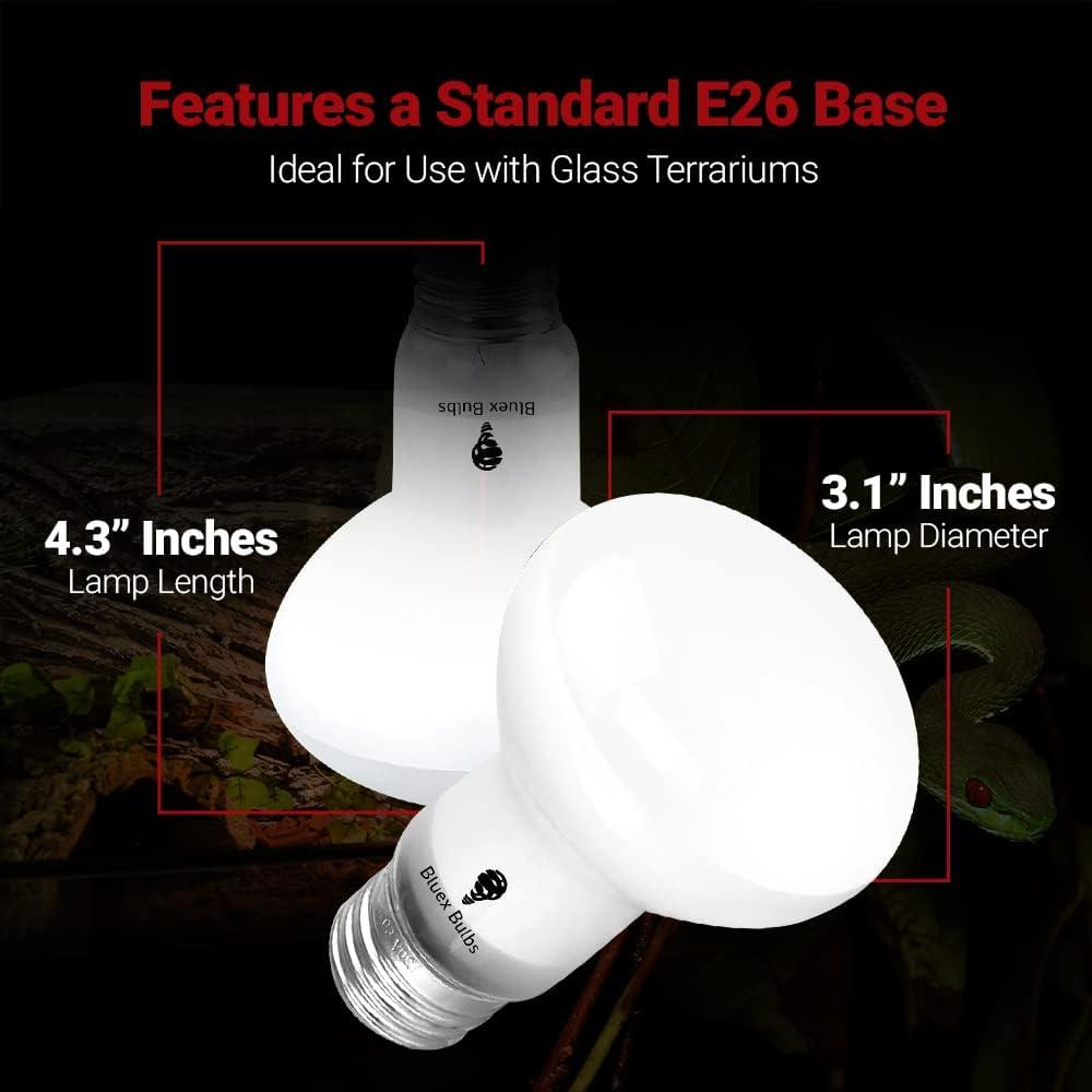 Paquete de 4 bombillas de calor 75W Bluex Bulbs para reptiles