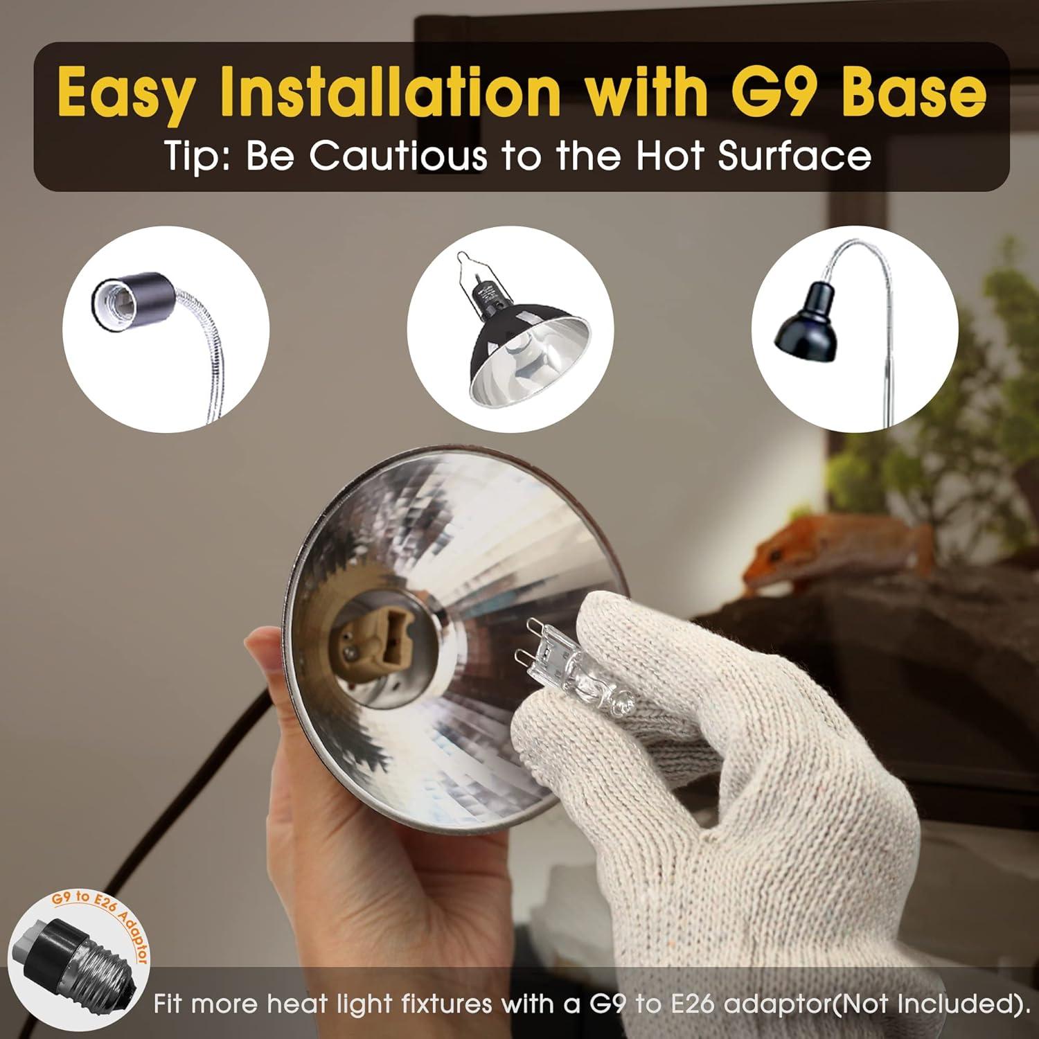 Bombillas de Calor Briignite G9 para Reptiles 50W Paquete de 2