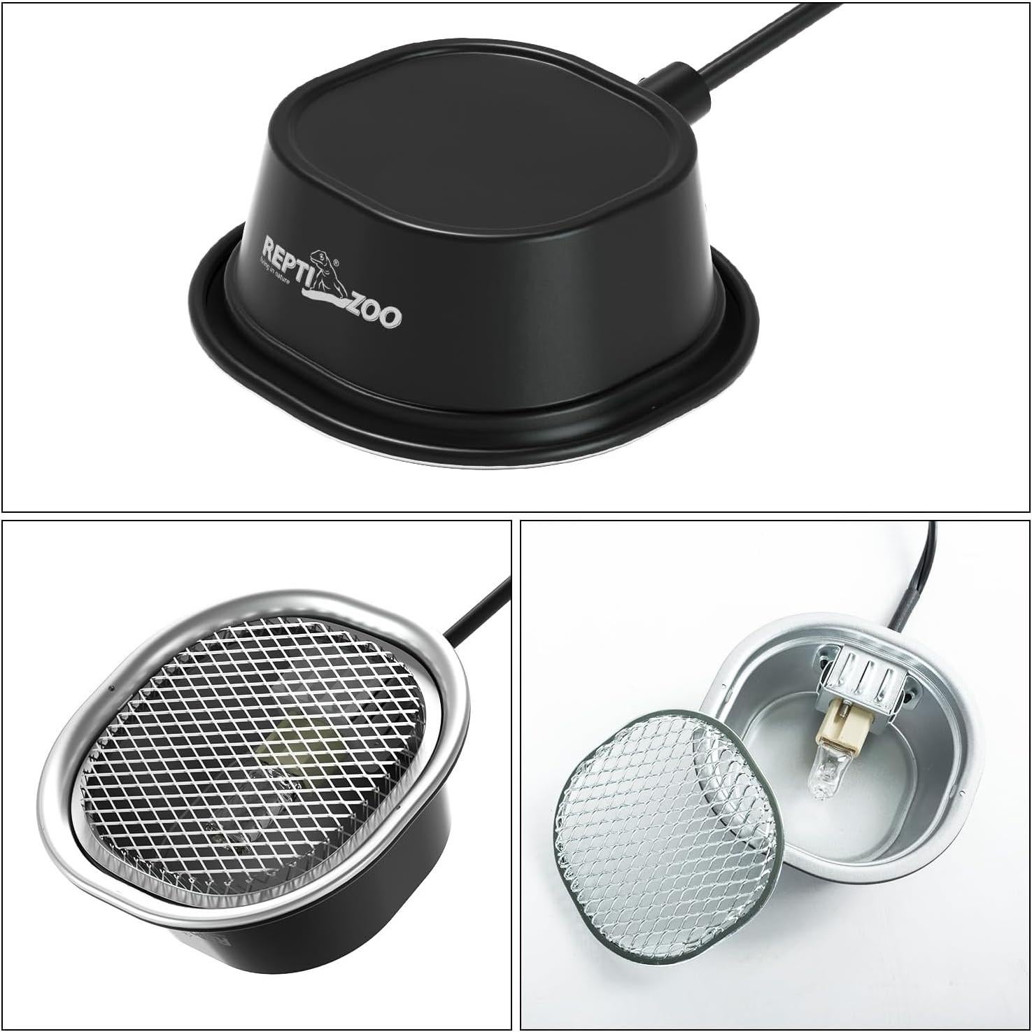 Lámpara de Calor UVA REPTI ZOO G9 50W con Malla de Seguridad