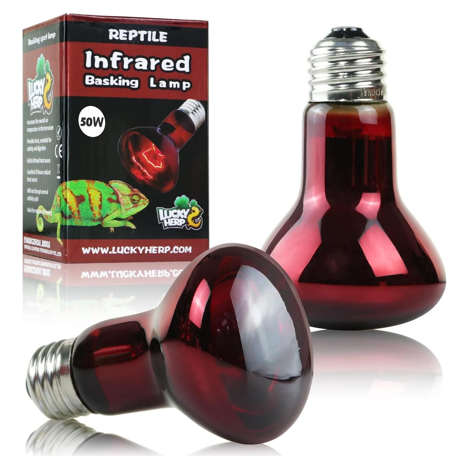 LUCKY HERP Lámpara de Calor Infrarroja 50W para Reptiles