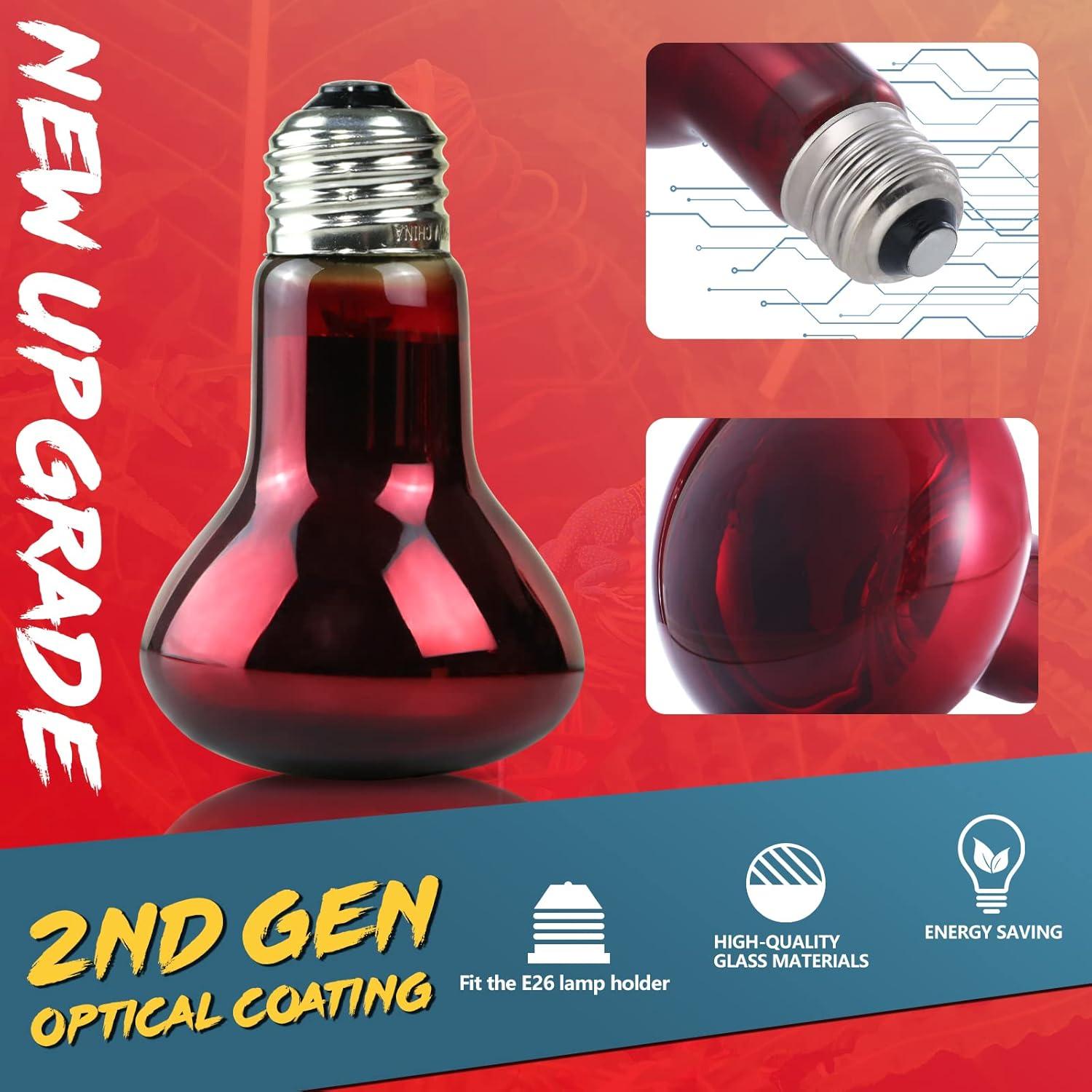 LUCKY HERP Lámpara de Calor Infrarroja 50W para Reptiles