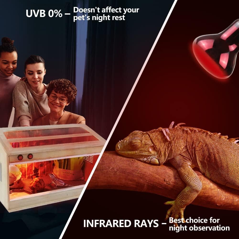 LUCKY HERP Lámpara de Calor Infrarroja 50W para Reptiles