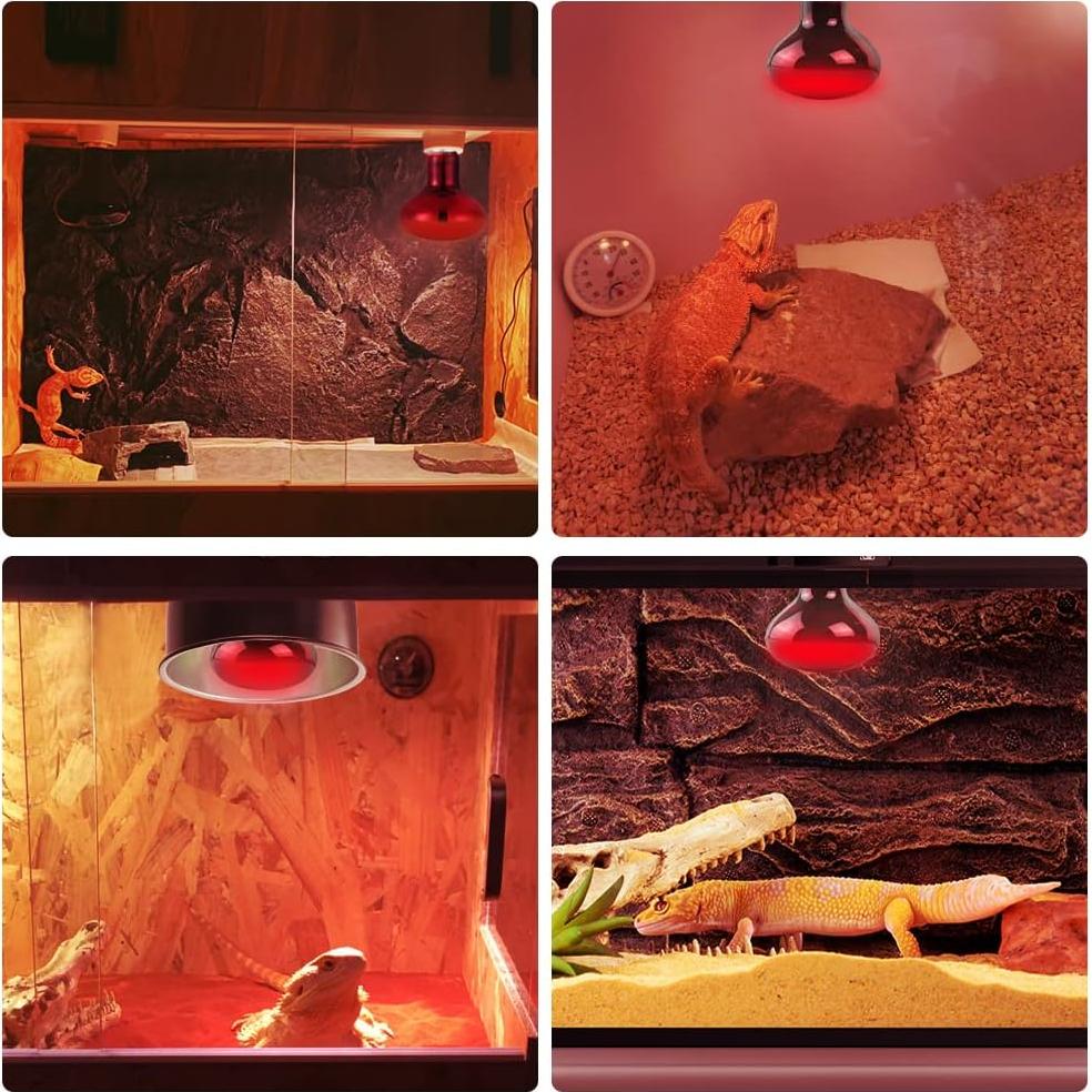 LUCKY HERP Lámpara de Calor Infrarroja 50W para Reptiles