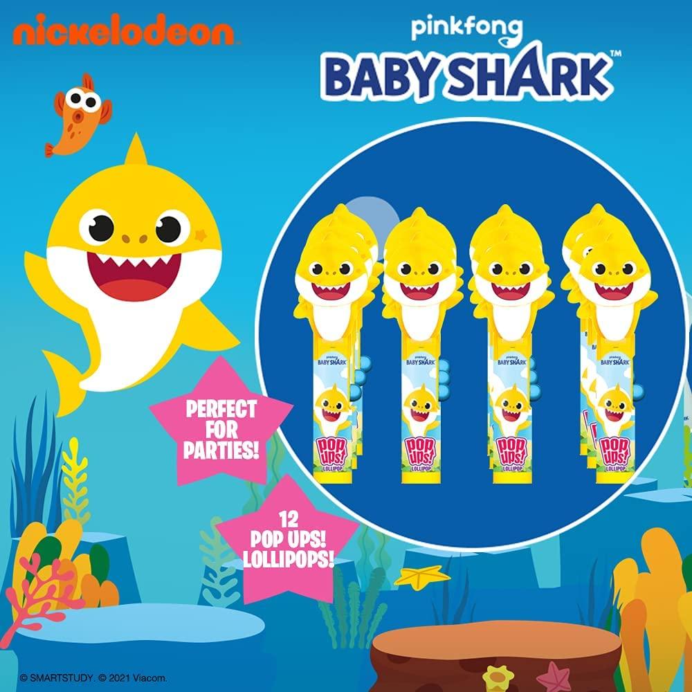 Soporte Lollipop Baby Shark Pop Ups! Set 12 unidades