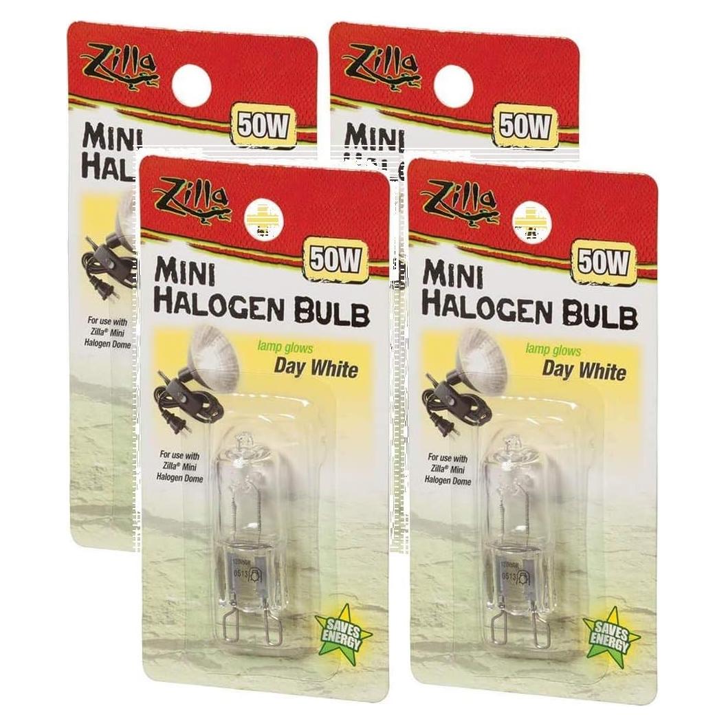 Paquete de 4 Lámparas de Calor Zilla 50W para Reptiles