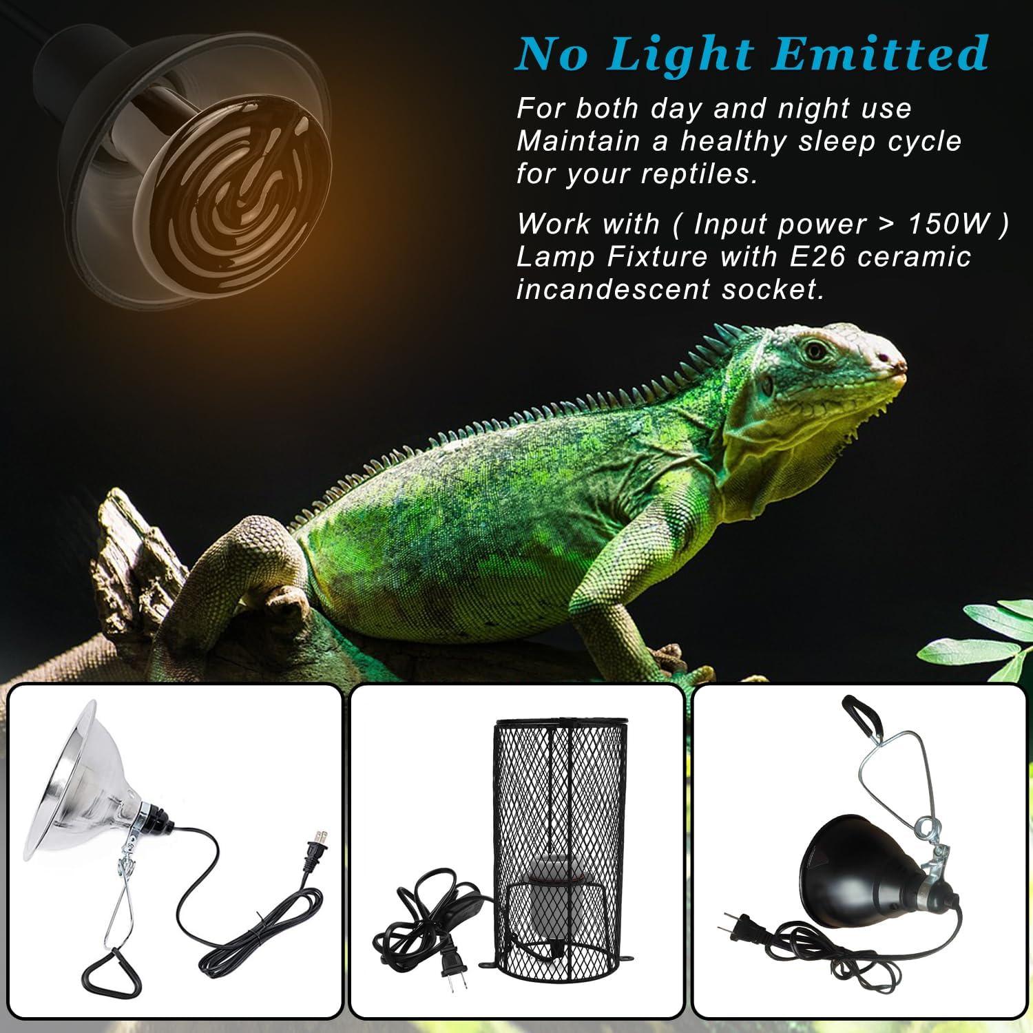 Emisor de Calor Cerámico 150W E26 para Reptiles - Paquete de 2