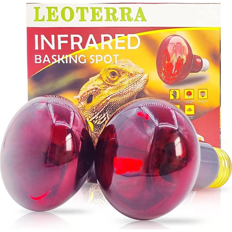 Lámpara de Calor Roja Regulable LEOTERRA R80 para Reptiles 2PACK