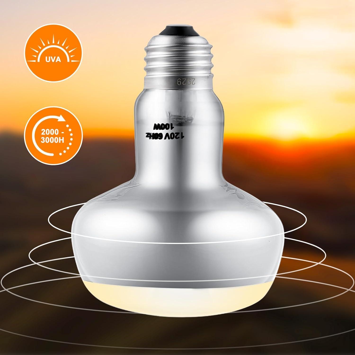 Paquete de 2 Bombillas de Calor para Reptiles 100W DXOPHIEX