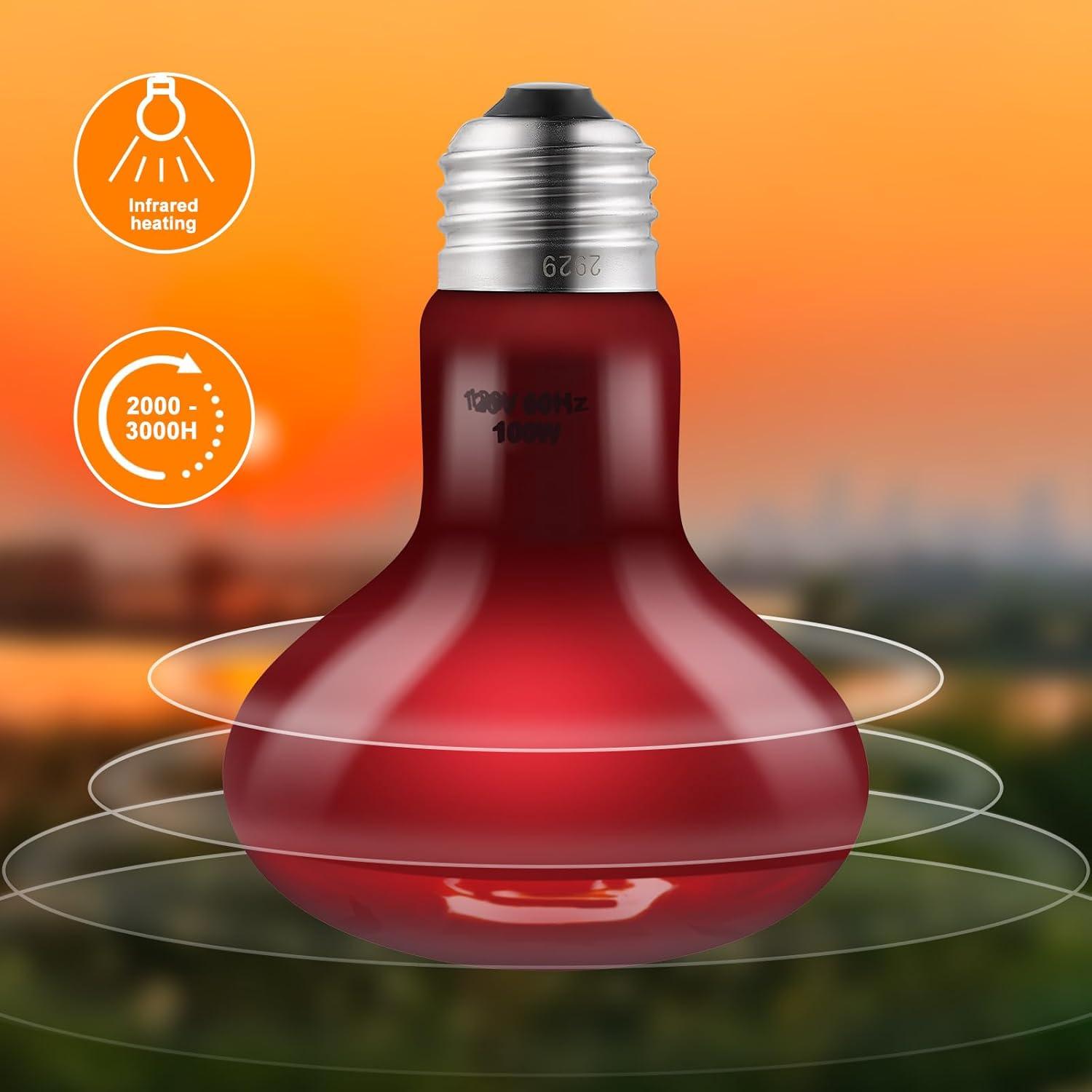 Paquete de 2 Bombillas de Calor para Reptiles 100W DXOPHIEX