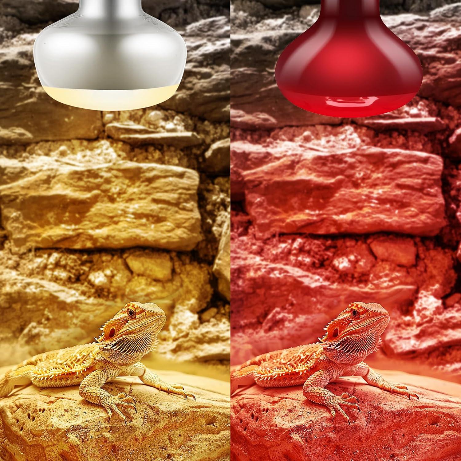 Paquete de 2 Bombillas de Calor para Reptiles 100W DXOPHIEX