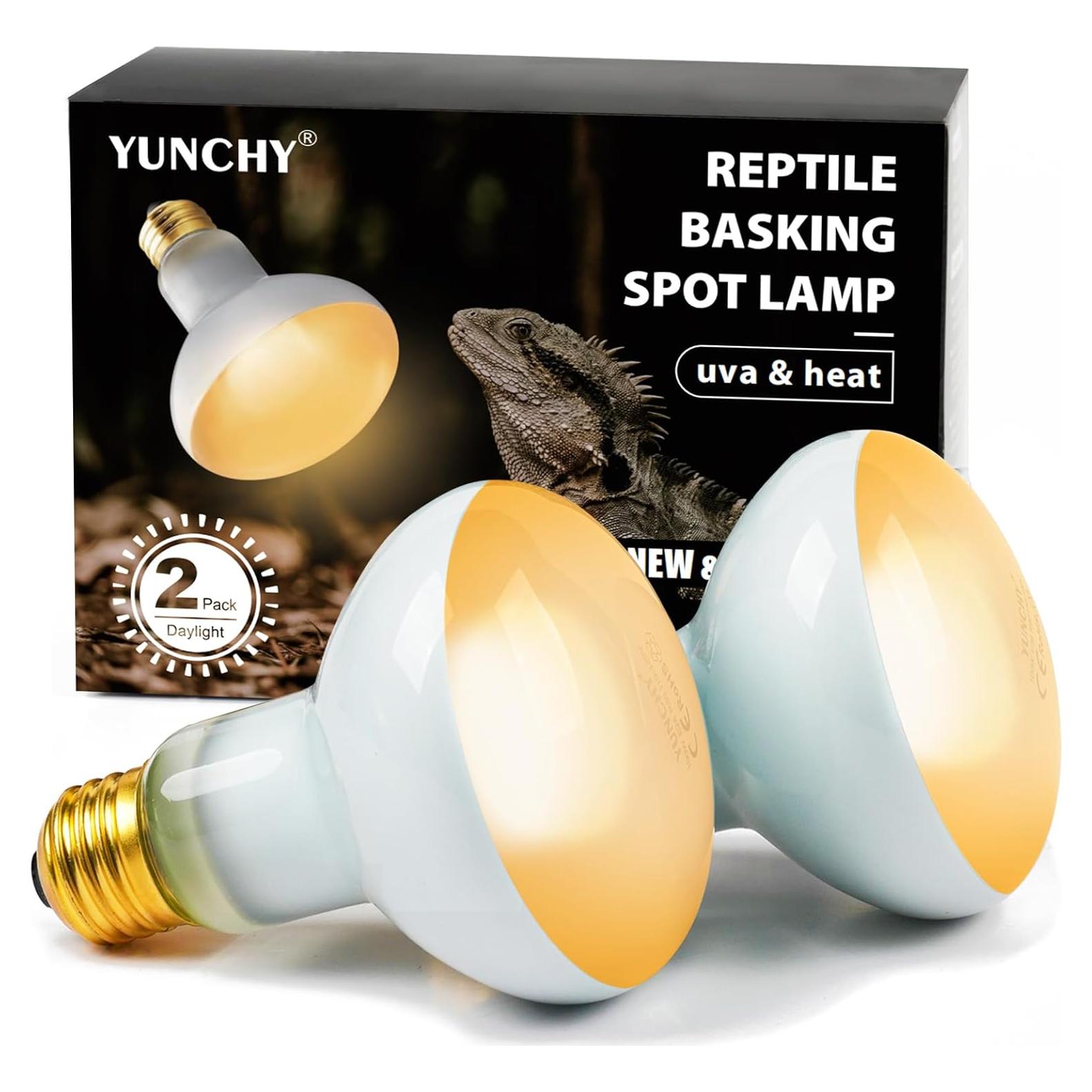 Lámpara de Calor UVA 100W Yunchy para Reptiles 2 Paquete