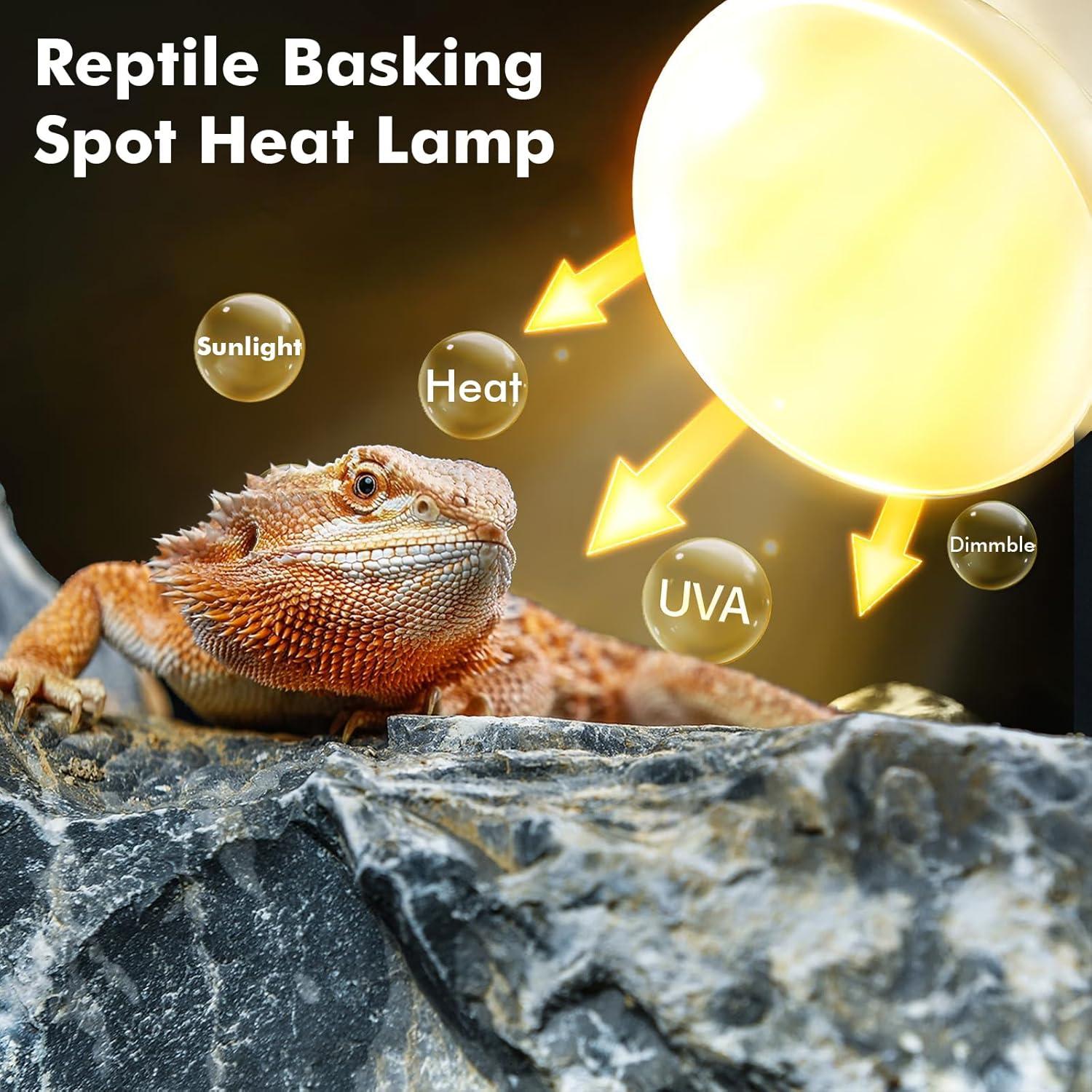 Lámpara de Calor UVA 100W Yunchy para Reptiles 2 Paquete