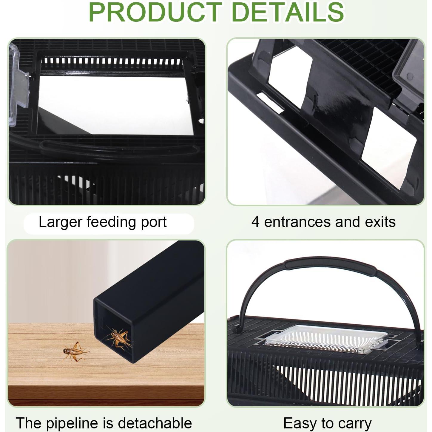 Guardián de Grillos NANEEZOO Grande con Plato y Agua