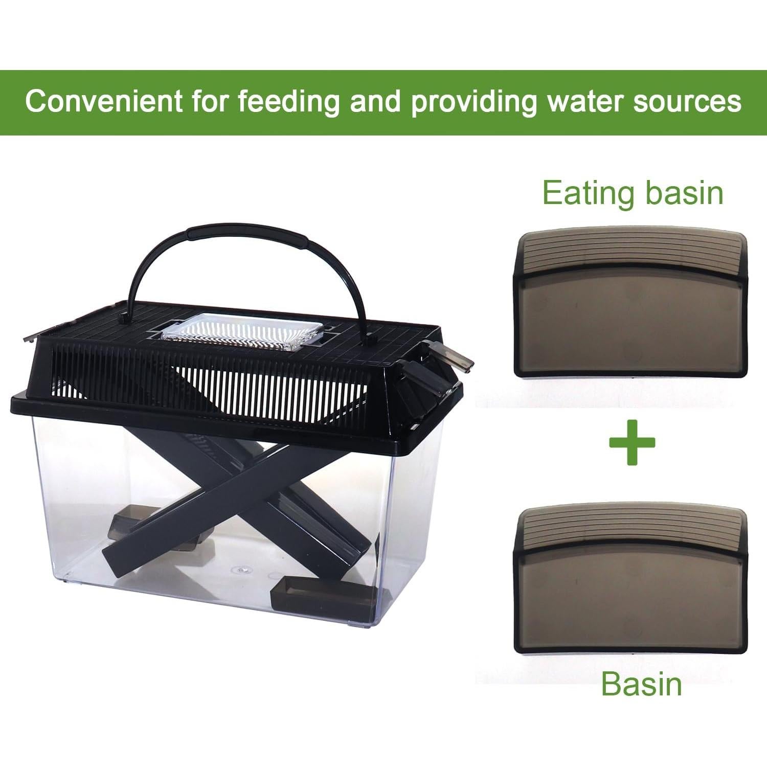 Guardián de Grillos NANEEZOO Grande con Plato y Agua