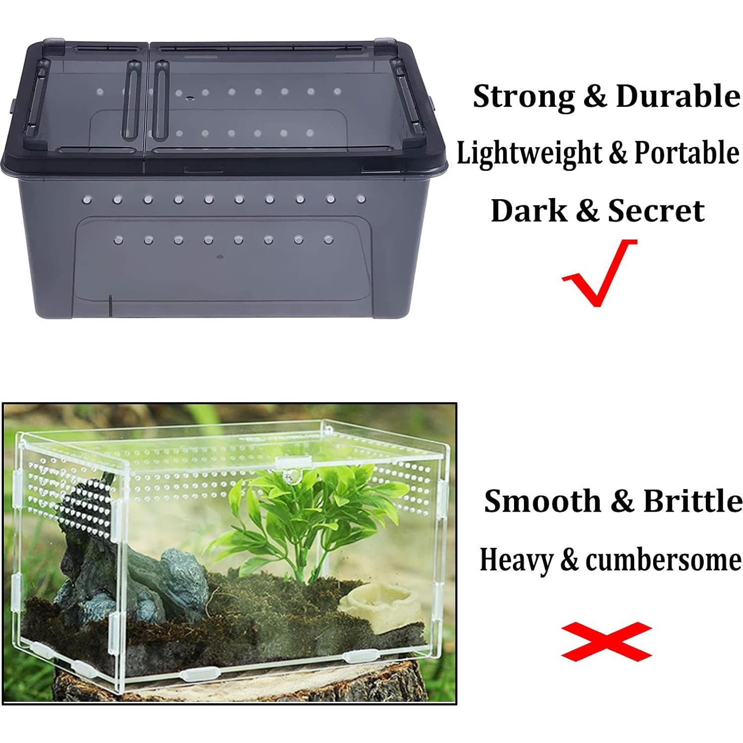 Terrario para Reptiles PINVNBY 2-Pack 32cm x 22cm x 15cm