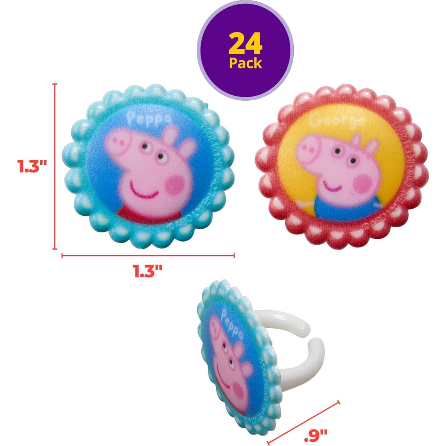 Anillos para Cupcakes Peppa Pig DecoPac - 24 Piezas