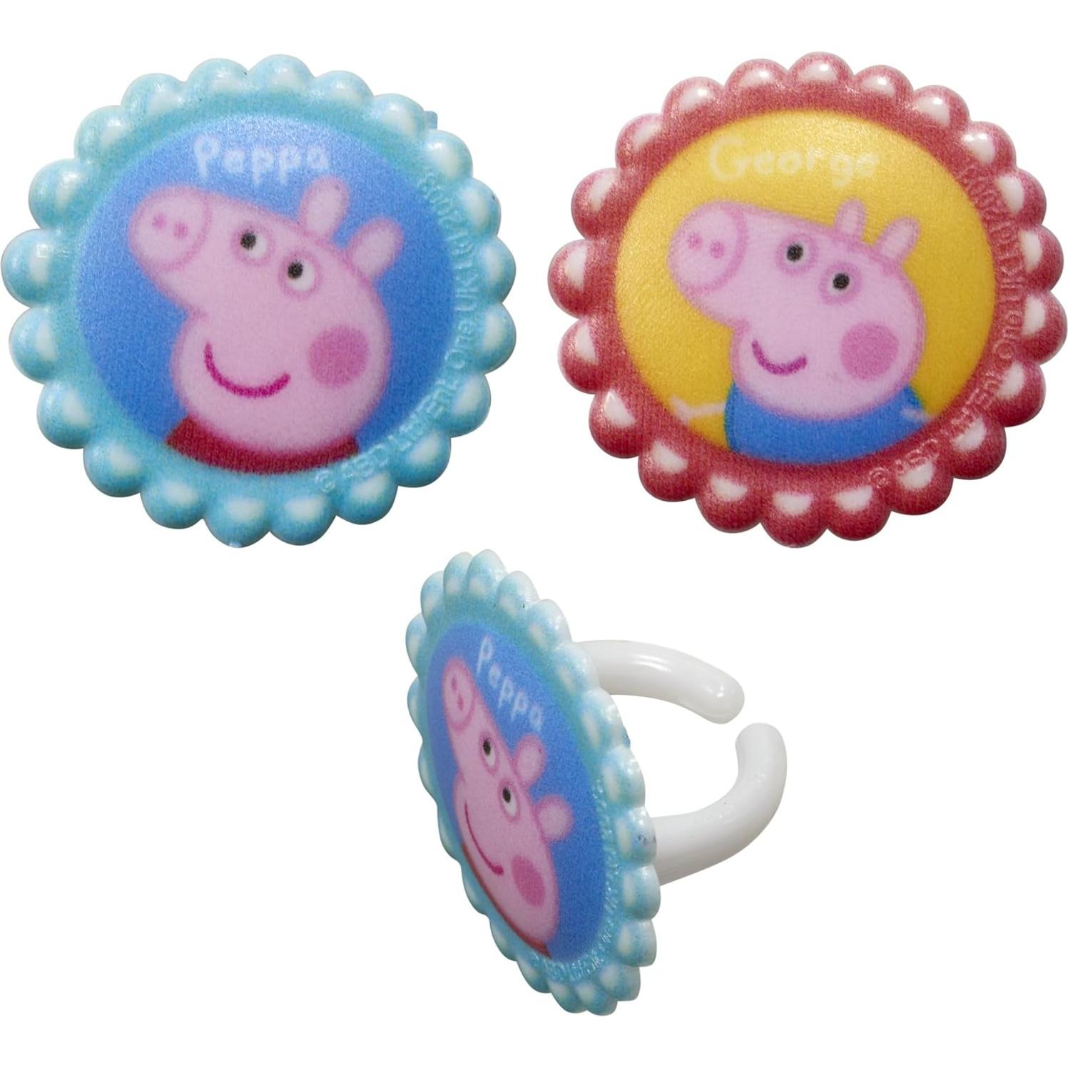 Anillos para Cupcakes Peppa Pig DecoPac - 24 Piezas