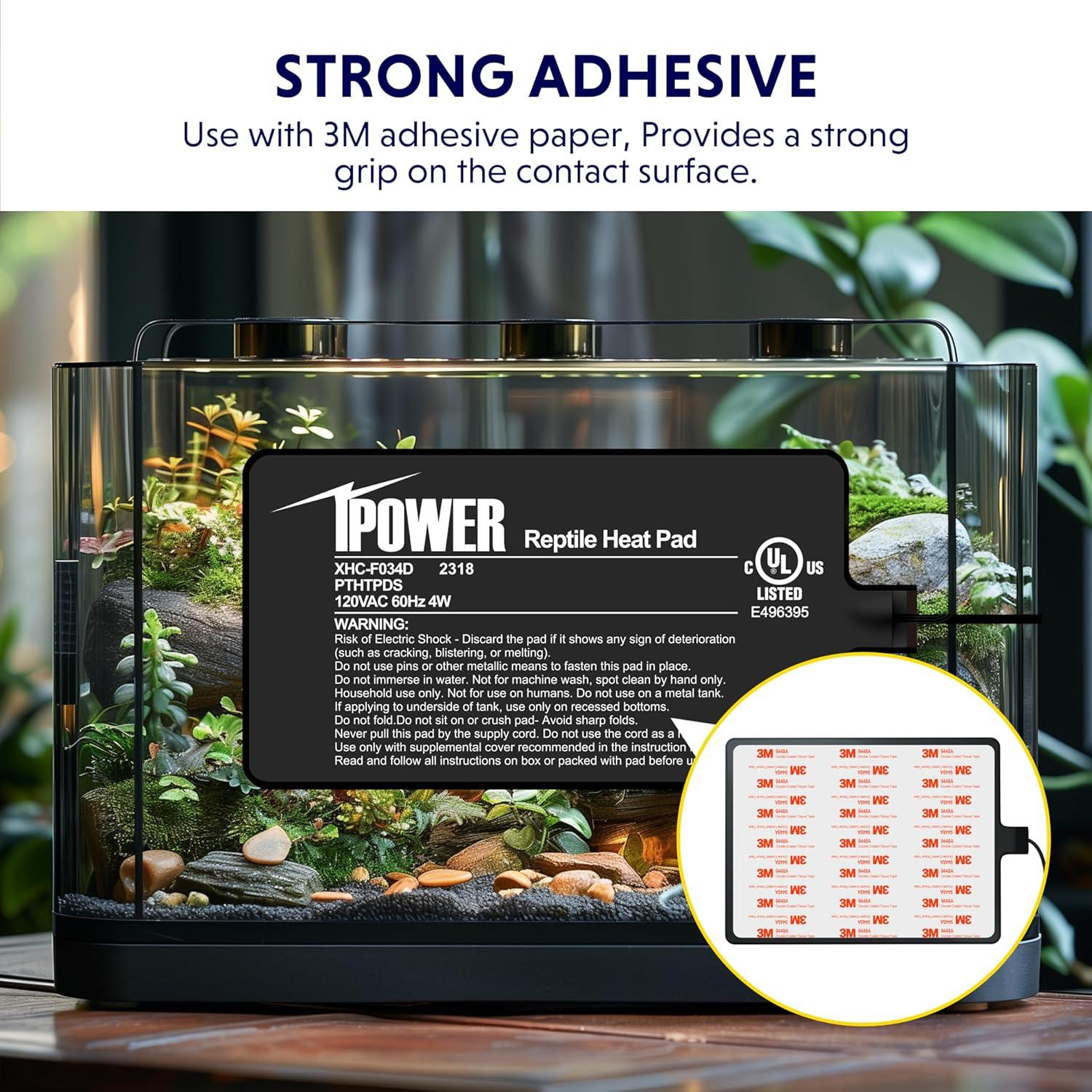 Almohadilla Térmica iPower 10x18 cm 4W para Reptiles