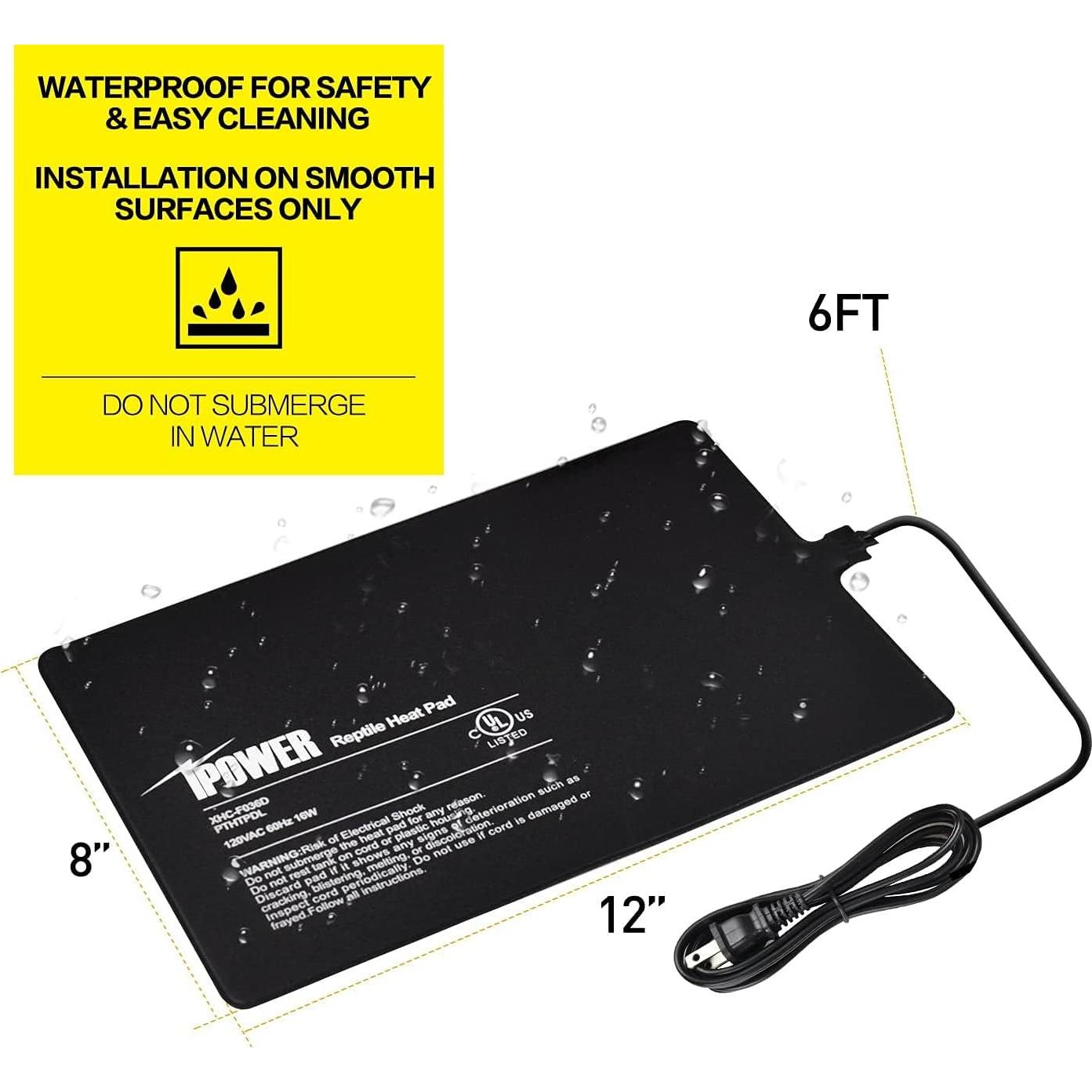 Almohadilla Térmica para Reptiles iPower 20x30cm 16W