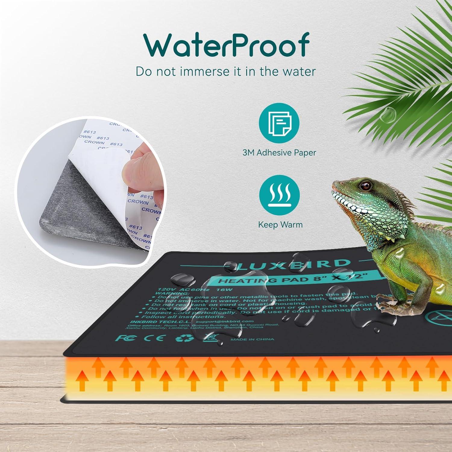 Almohadilla Térmica para Reptiles Luxbird 20x30 cm con Termostato