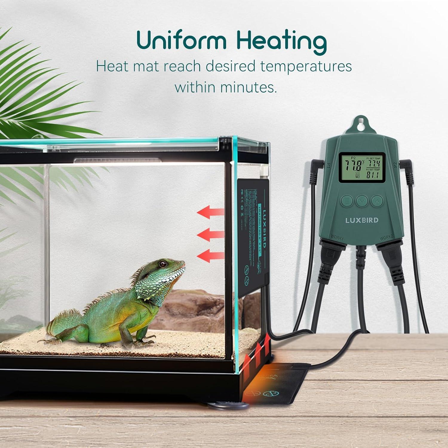 Almohadilla Térmica para Reptiles Luxbird 20x30 cm con Termostato