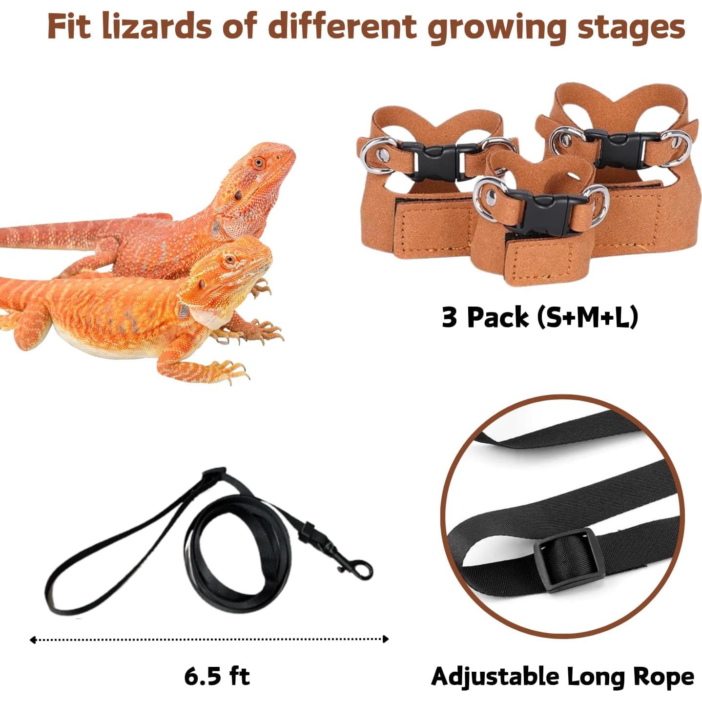 Juego de Arnés y Correa SEZDEKI para Dragón Barbudo - 3 Tamaños Ajustables