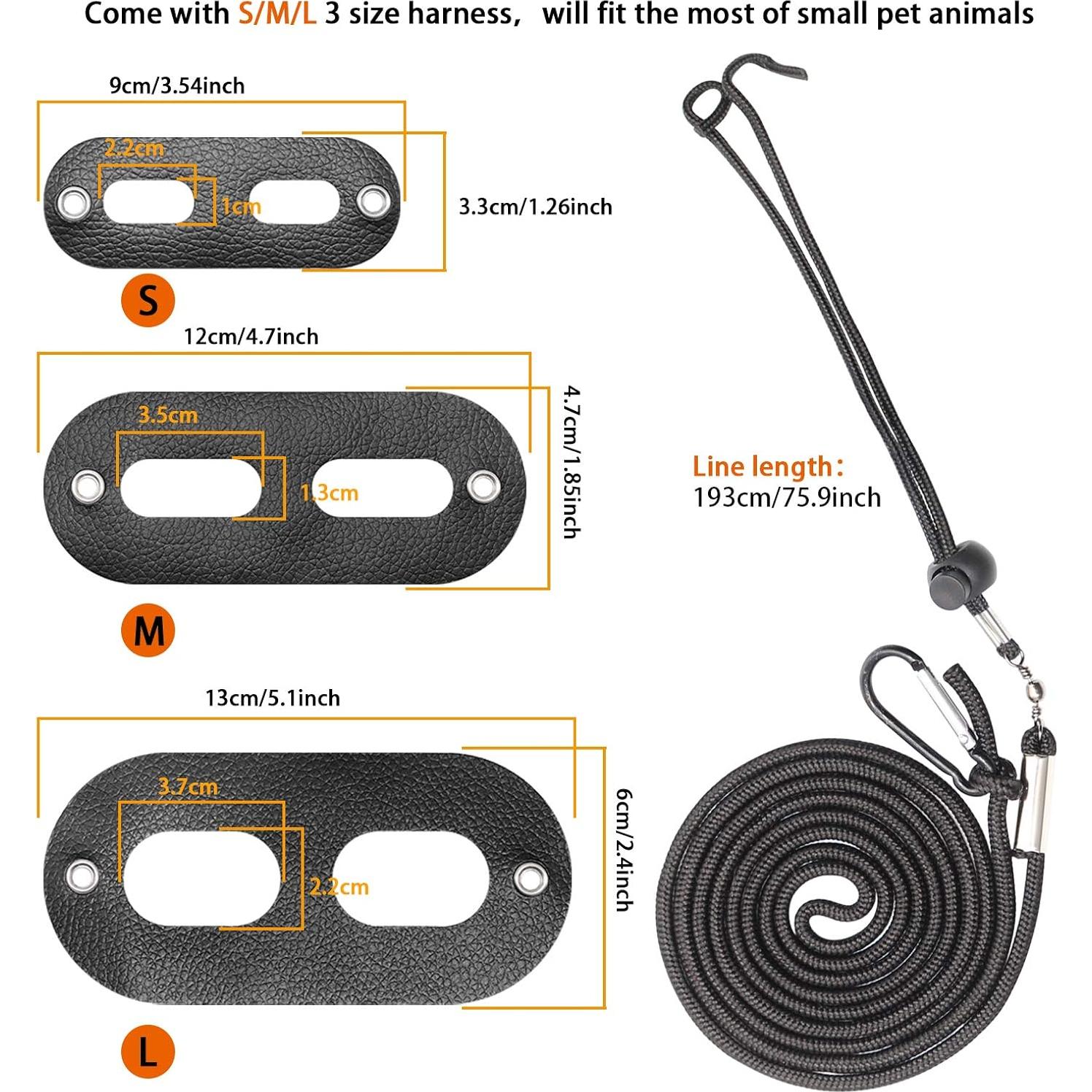 Arnés y Correa para Reptiles BWOGUE, Cuero Ajustable, 3 Tamaños