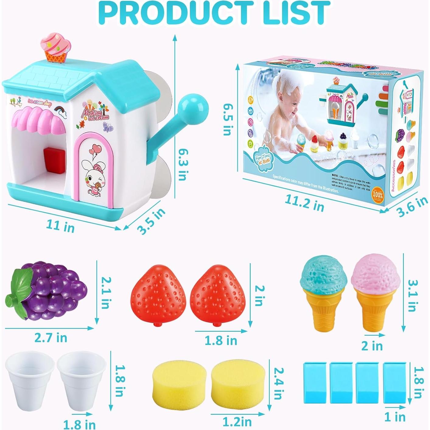 Juguete de Baño Gretex Helado de Burbujas Azul 28.5x15.8cm