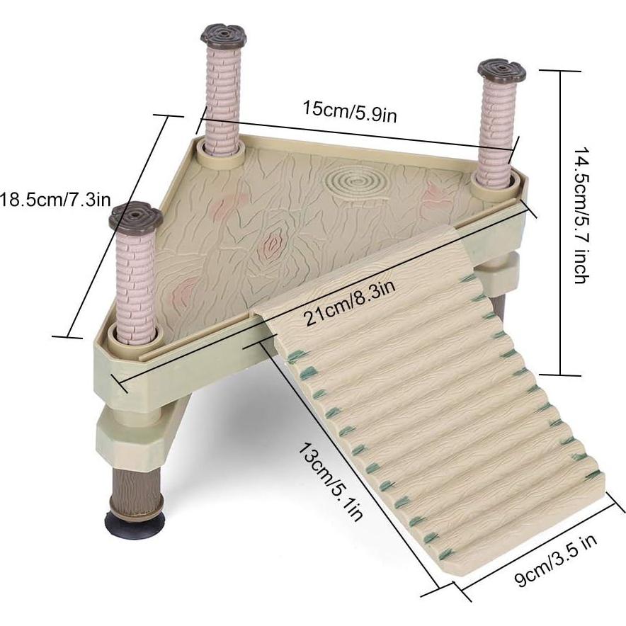 Plataforma Flotante para Tortugas Allpdesky con Rampa 30.48x25.4 cm