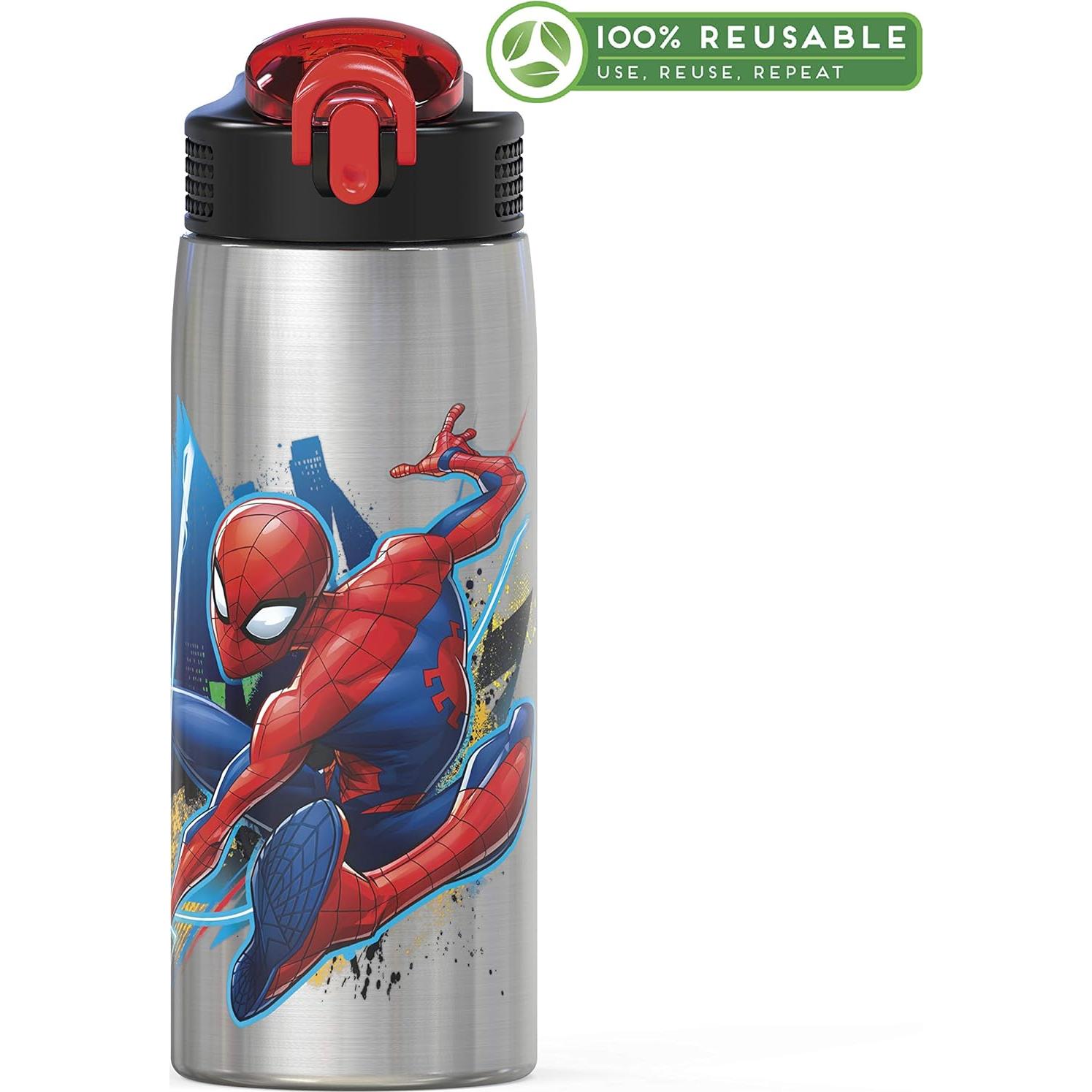 Botella de Agua Inoxidable 27oz Zak Spider-Man con Popote