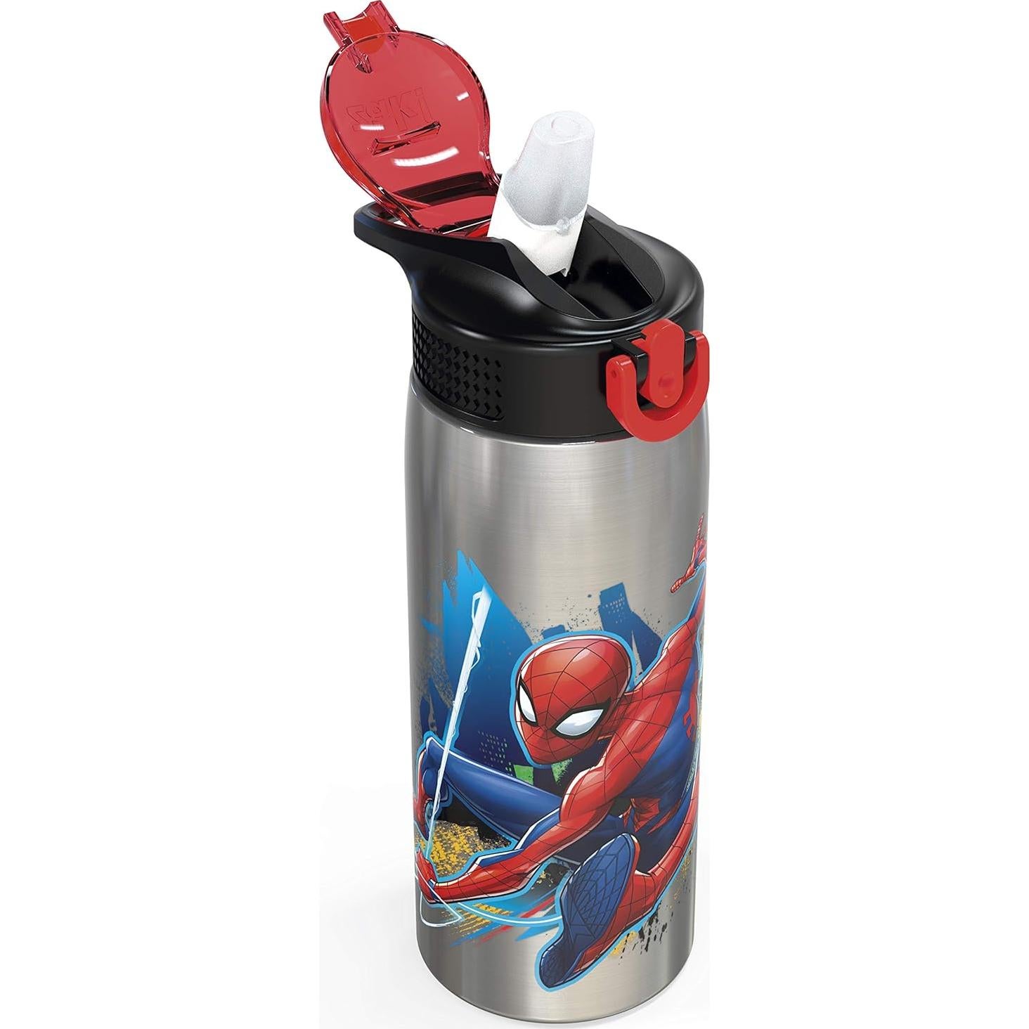 Botella de Agua Inoxidable 27oz Zak Spider-Man con Popote