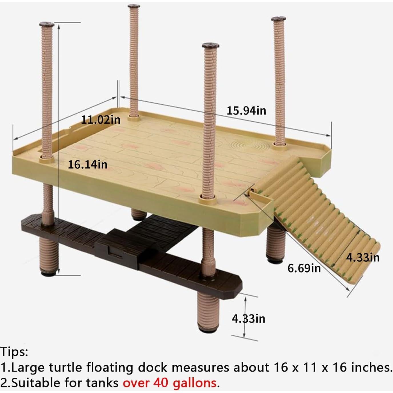 Plataforma Flotante Grande para Tortugas Tfwadmx 40.39x27.94cm