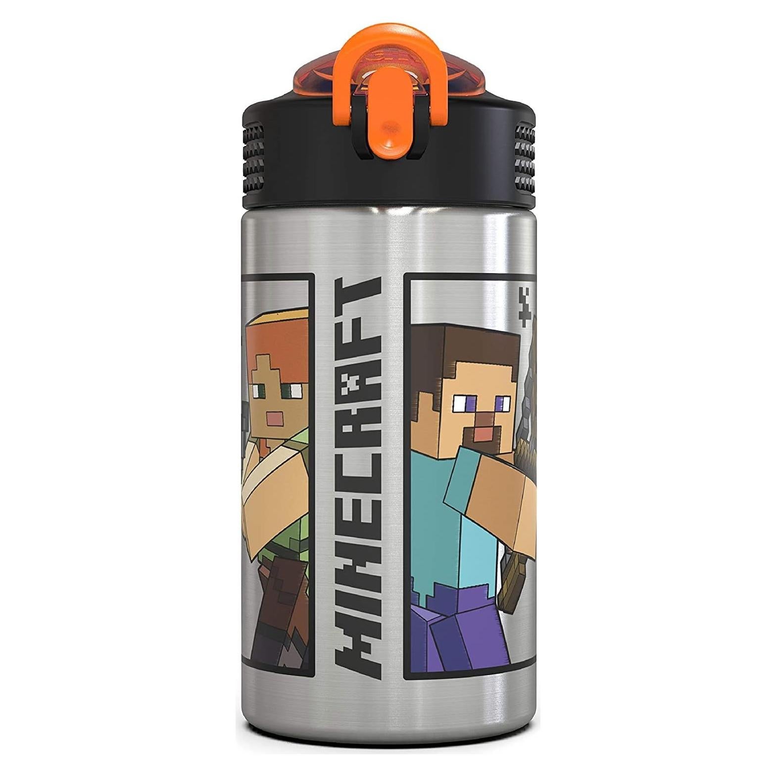 Botella de Agua Inoxidable Zak Minecraft 457 ml con Asa