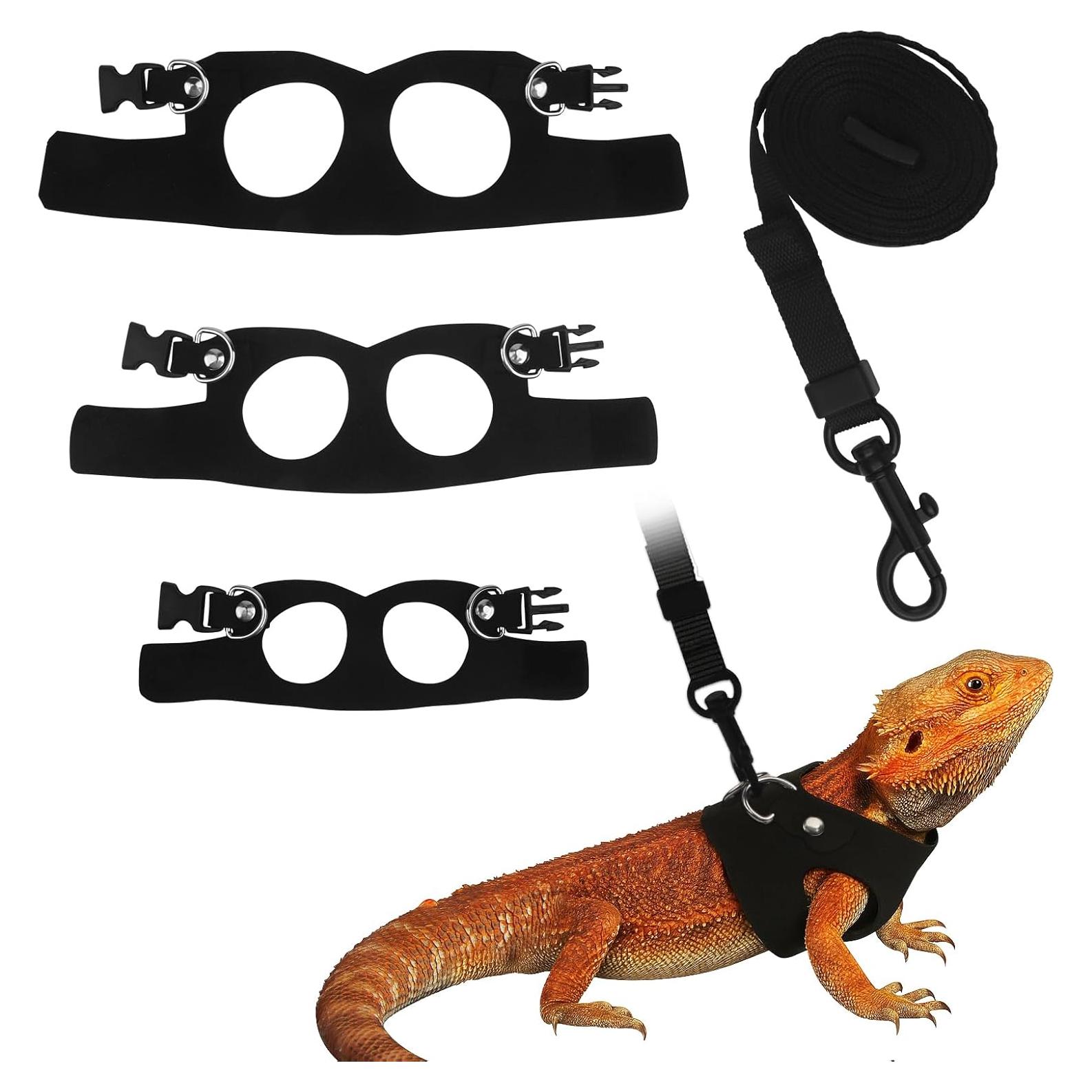 Juego de Correa y Arnés Ajustable Asofelk para Reptiles S/M/L