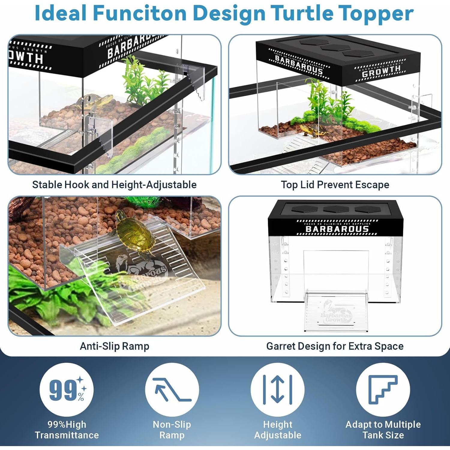 Plataforma de Basking Ajustable GOZILLA para Tortugas Pequeñas