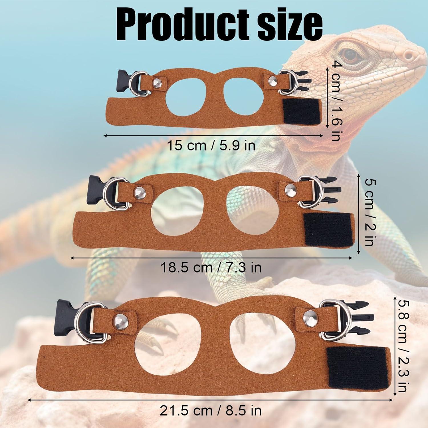 3 Pcs Arnés Ajustable para Dragón Barbudo Gosknor con Correa