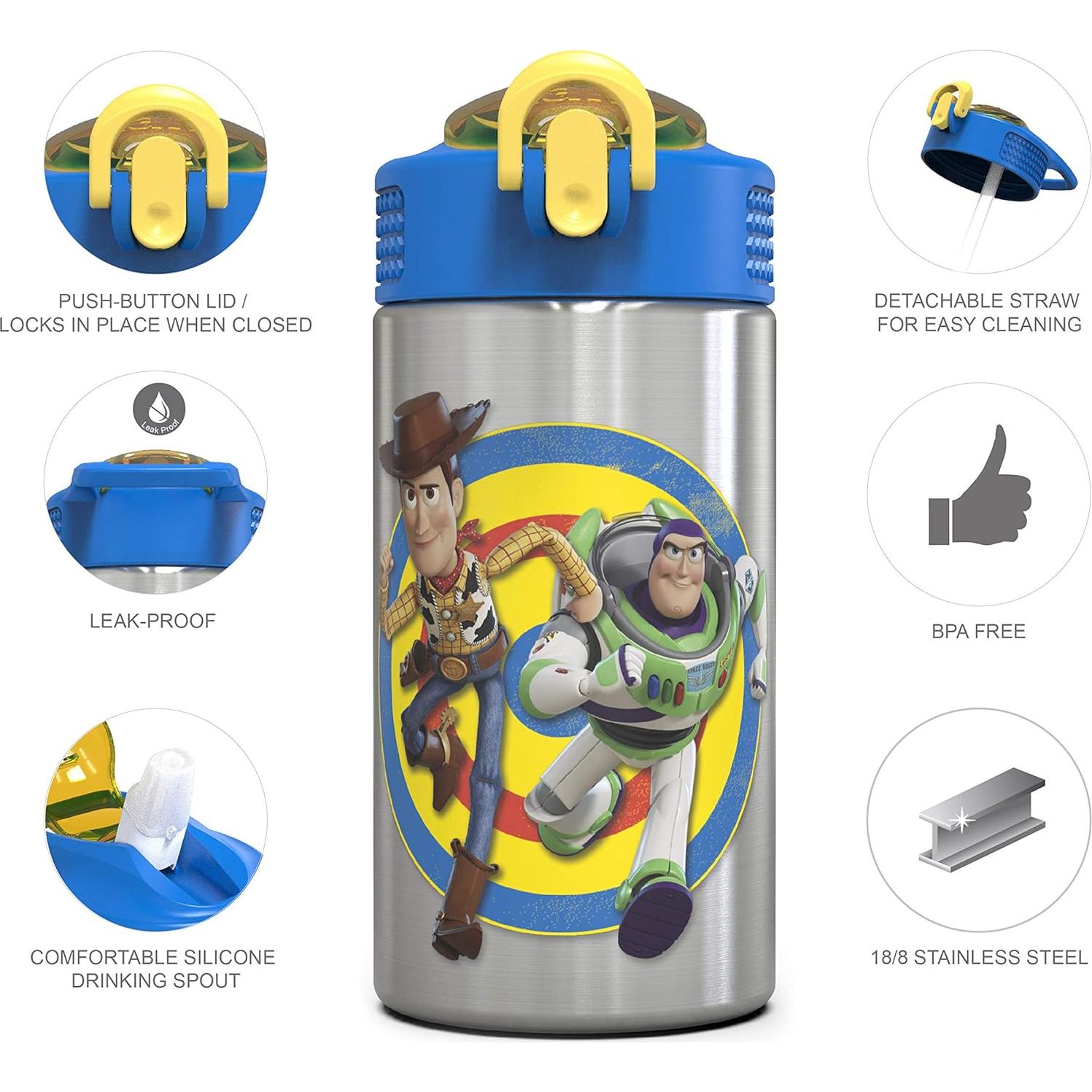 Botella de Agua Zak Designs Toy Story 4 450 ml con Popote