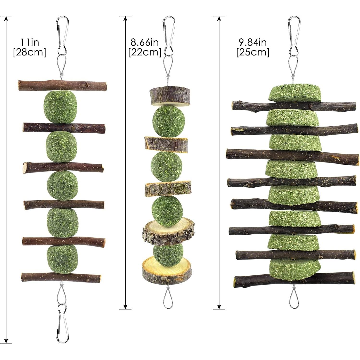 Juguetes de Masticar para Conejos ERKOON 3 Pcs 100% Madera