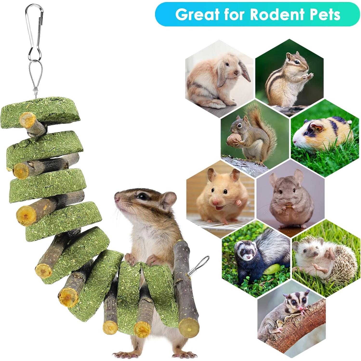 Juguetes de Masticar para Conejos ERKOON 3 Pcs 100% Madera